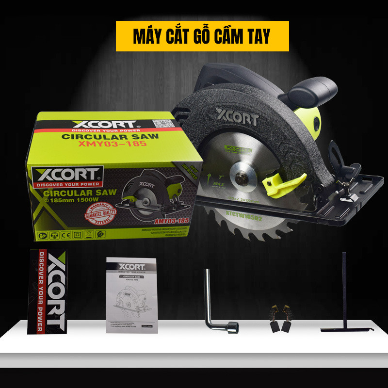 Máy cắt gỗ,Máy cưa gỗ 1500W XCORT Tặng Kèm Lưỡi