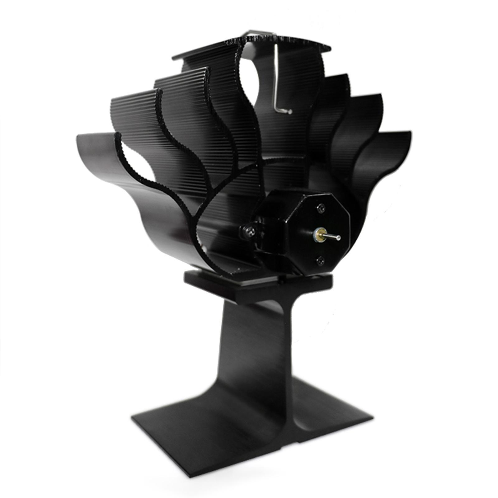 4-Blade Heat Powered Stove Burner Fan Wood/Log Burner/Fireplace Warm