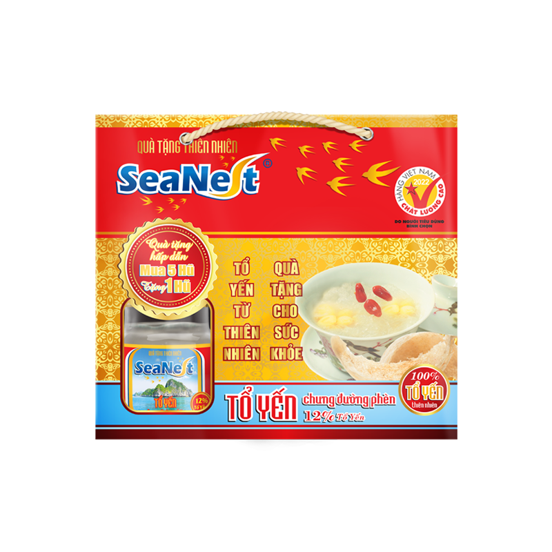 Block 5+1 Nước Tổ Yến 12% Chưng Đường Phèn Seanest Khánh Hòa Nutrition – Lọ 70ml x 6 lọ