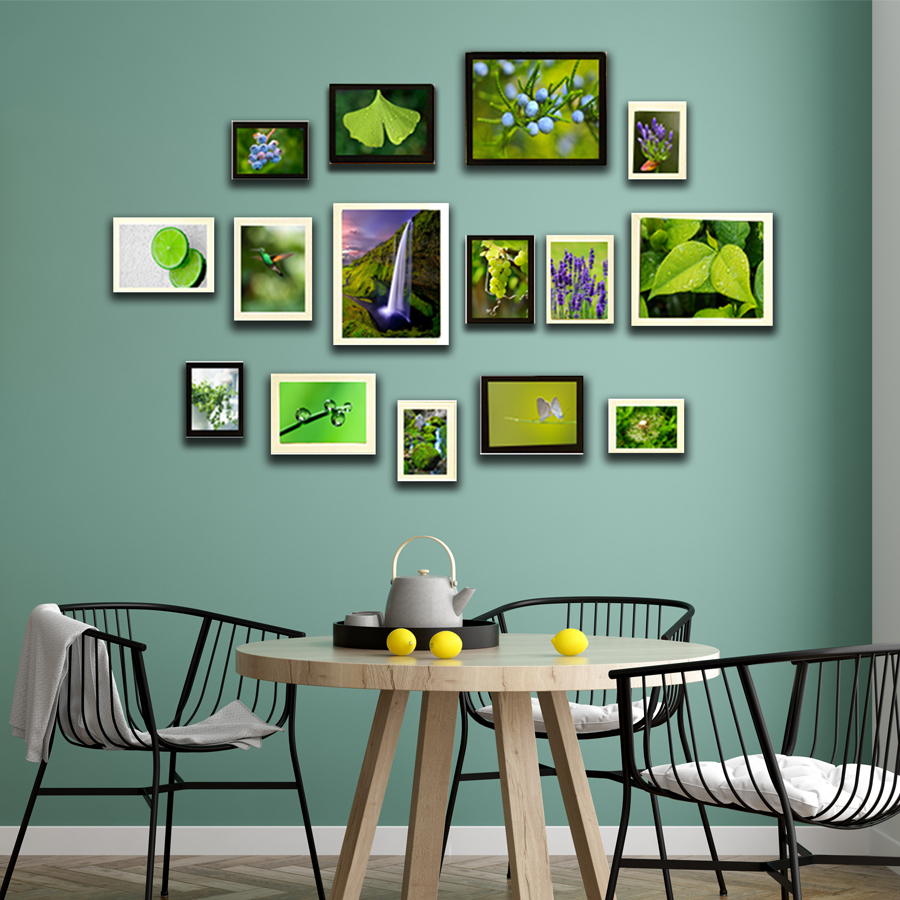 Bộ 15 Khung Hình Kính Treo Tường Tặng bộ ảnh như hình mẫu,Decal Trang Trí - Khung Hình Phạm Gia PGCTK10