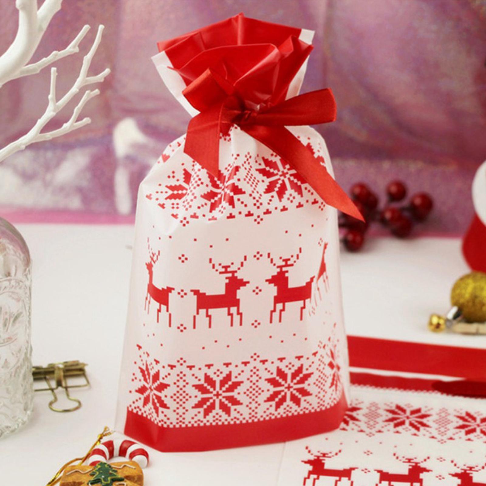 50pcs Gift Bags Sweet Birthday Party Holiday Treat Bags Santa