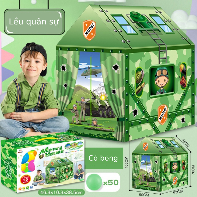 Đồ chơi trong nhà Lều kẹo trẻ em, cảnh sát, cứu hỏa, công chúa, siêu thị, khủng long EASYTOY