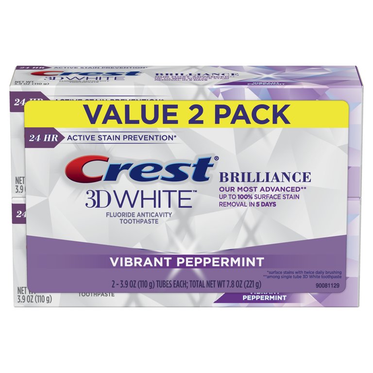 Set 2 hộp kem đánh răng Crest 3D White Brilliance Toothpaste ( 116g / hộp )