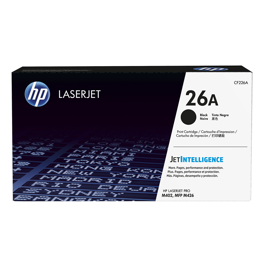 Mực in Laser HP 26A Black Original LaserJet Toner Cartridge Đen (Máy in HP LaserJet Pro M402N/M402DN/M402DW/M402DNE/HP LaserJet Pro M402M/HP LaserJet Pro MFP M426fdn/M426FDW/CF226A) - Hàng Chính Hãng