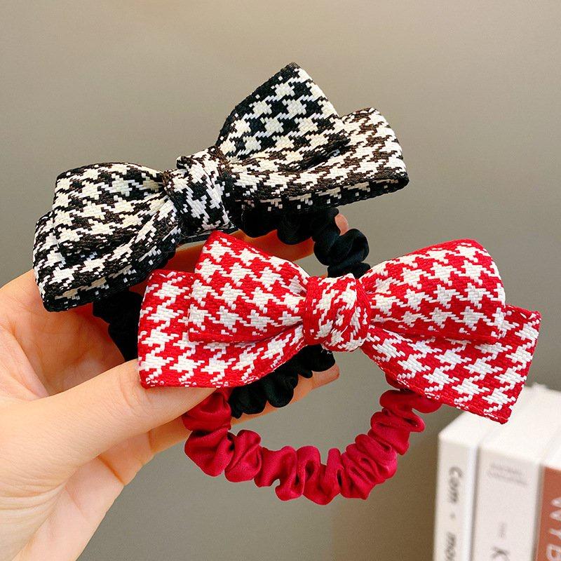 Cột tóc nhún nơ vải hai tầng dày dặn sang chảnh - Nunam shop
