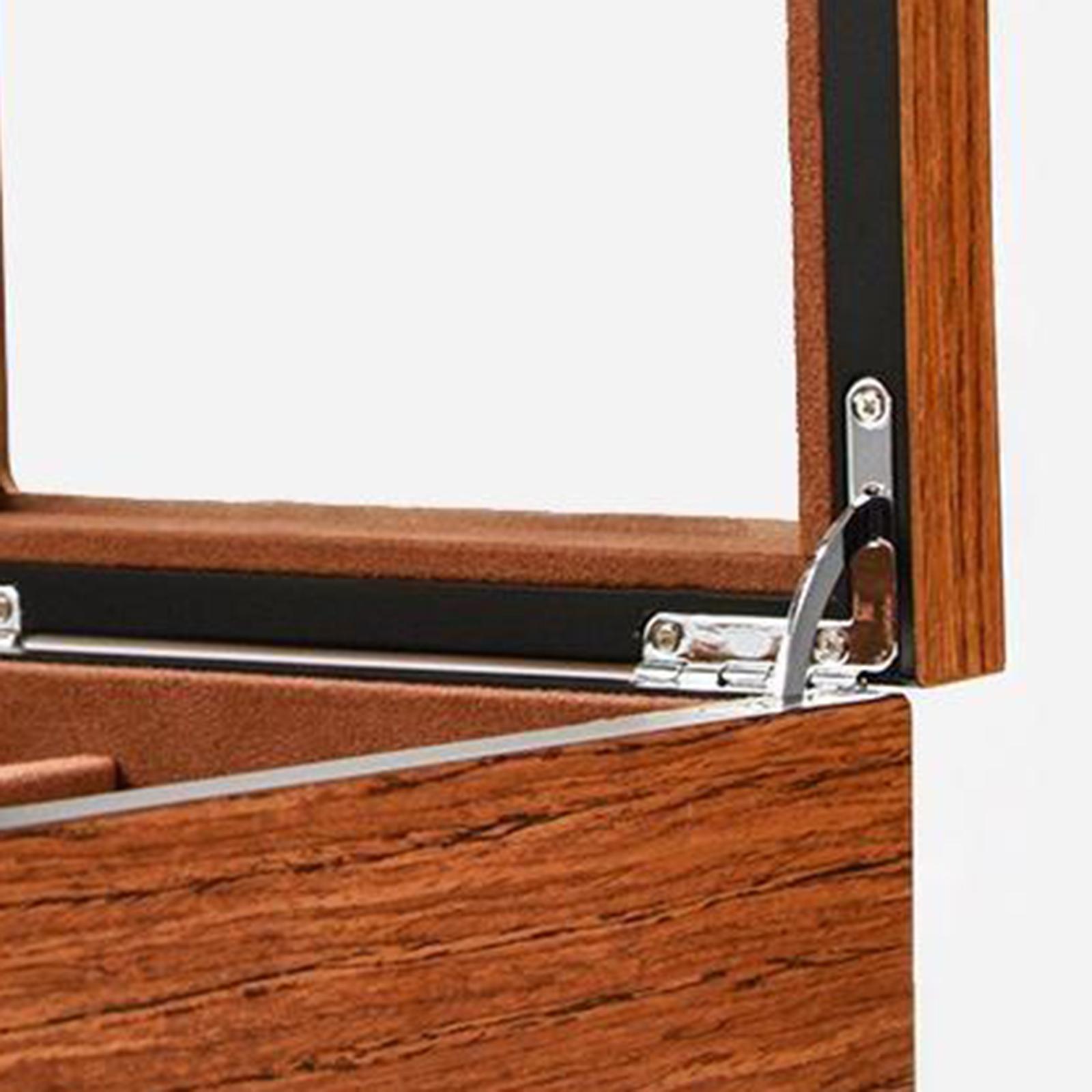 Wood Watch Display Case w/Clear Glass Top Jewelry Storage Organizer