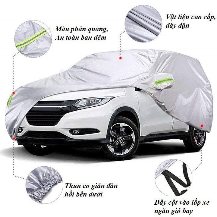 Bạt Phủ Ô Tô Vải Dù MG HS, ZS, MG5, Có Phản Quang, Có Khóa Kéo Cửa Lái, Chống Nắng, Chống Nước, Chống Xước