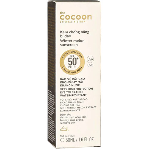 Hình ảnh Kem chống nắng bí đao Cocoon Winter Melon Sunscreen SPF 50+ PA++++ giúp bảo vệ da (50ml) - Hàng chính hãng