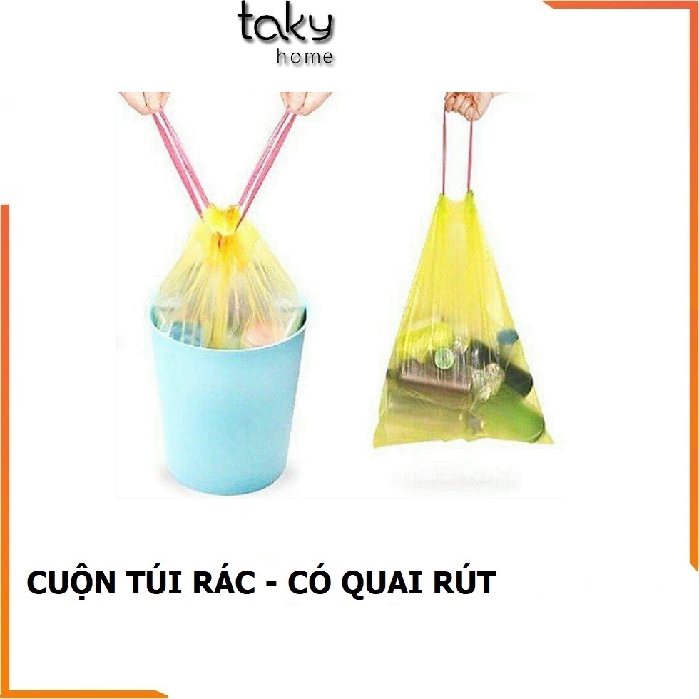 Cuộn Túi Nilon Đựng Rác Có Quai Rút Nhiều Màu, An Toàn, Sạch Sẽ, Tiện Ích Cho Gia Đình. TakyHome 5620