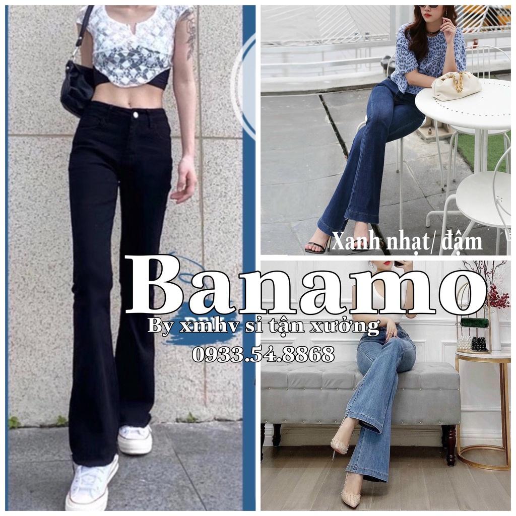 Quần jean ống loe 3 màu sang chảnh siêu hack dáng thời trang Banamo Fashion 463