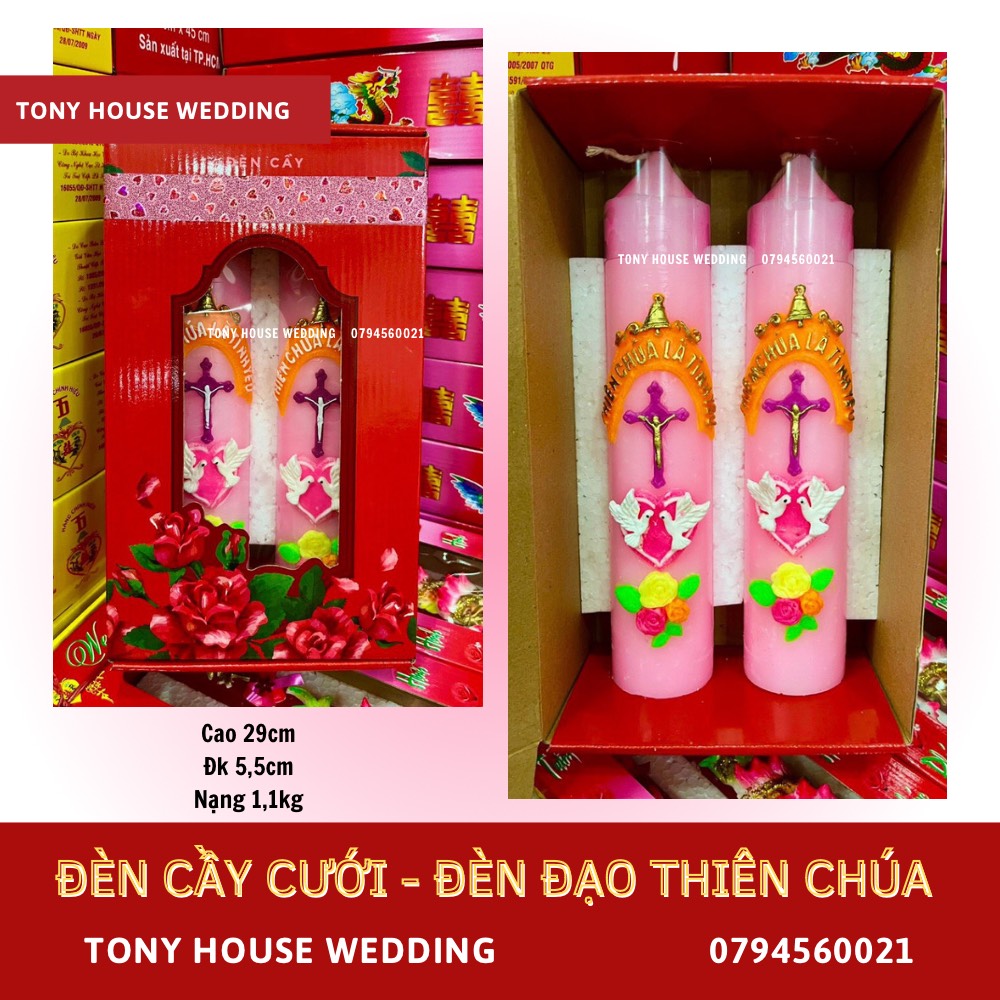 NẾN CƯỚI RỒNG PHƯỢNG CAO CẤP - NẾN CƯỚI THIÊN CHÚA - TONYHOUSE