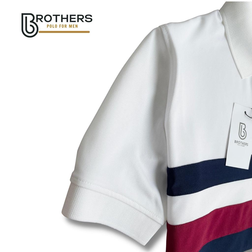 Áo thun POLO nam phối ngang AROSS cổ trụ bẻ, vải cá sấu cotton cao cấp, chuẩn xịn, trẻ trung - BROTHERS