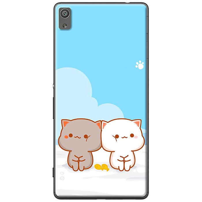 Ốp Lưng Dành Cho Sony X Mèo mập nền Xnh
