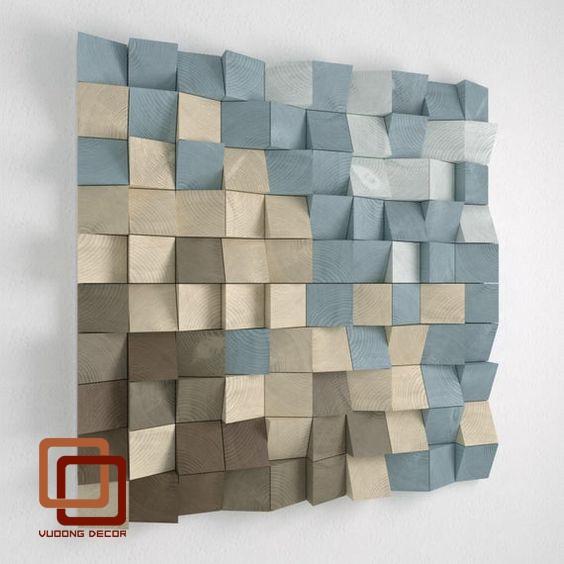 Tranh gỗ trang trí 3D MÀU SẮC XINH XẮN (Wood mosaic) - (KÍCH THƯỚC 30x30 và 50x50cm)