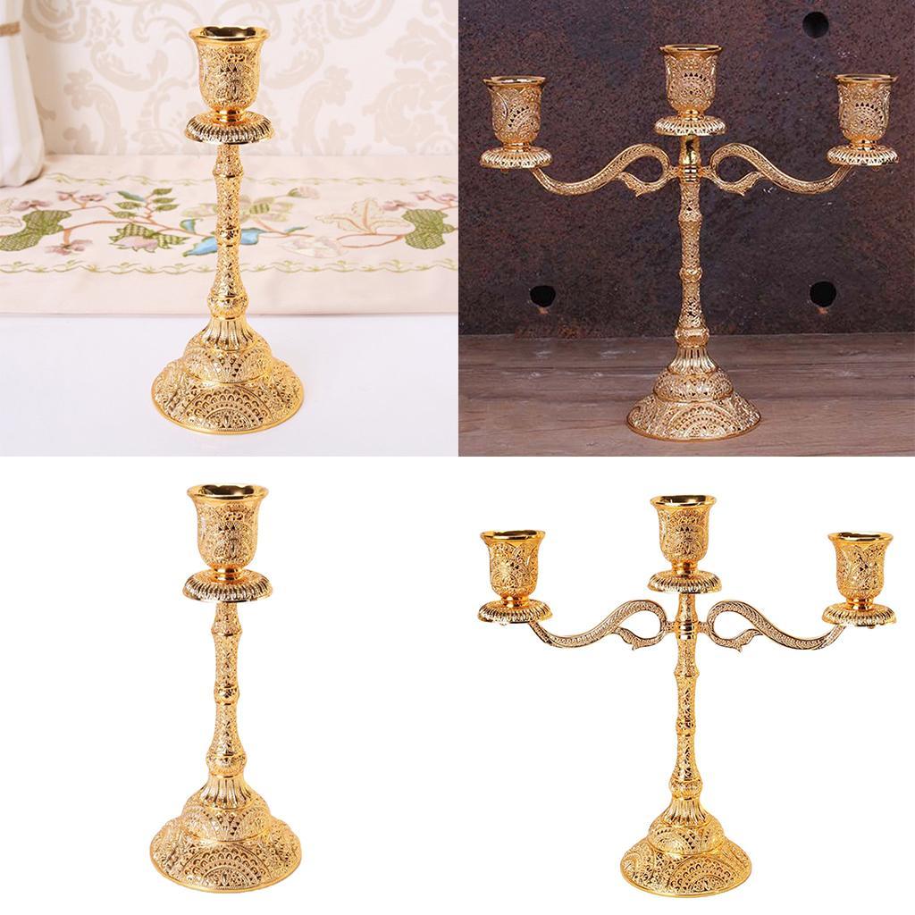 Luxury Gold 1/3 Arms Candle Holder Candelabra Party Wedding Centerpieces