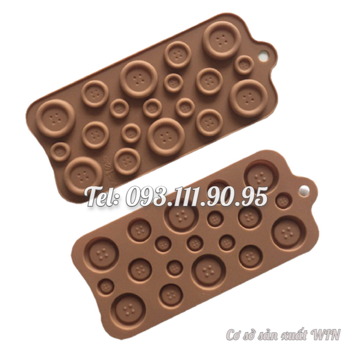 Khuôn silicon làm rau câu, socola, kẹo dẻo hình nút áo – Mã số 1114
