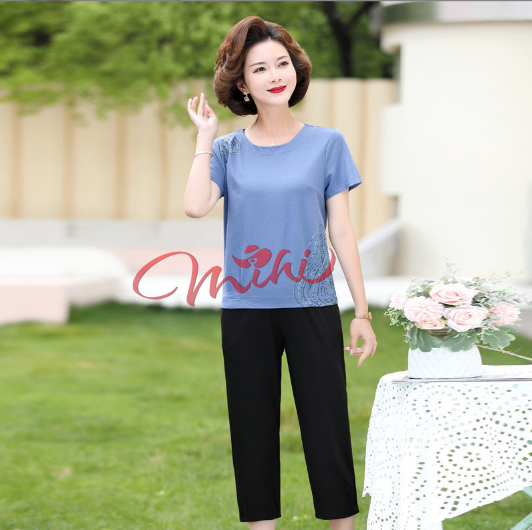 Bộ thể thao trung niên B16 - Set đồ thể dục trung tuổi - Quần áo thời trang trung niên cho mẹ, trung tuổi giá rẻ Bigsize