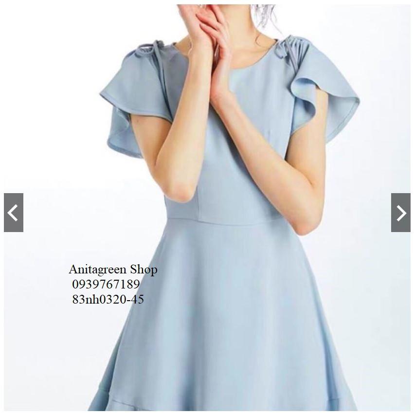 83nh0320-ĐẦM NỮ XANH XÒE TAY NGẮN s-6xl