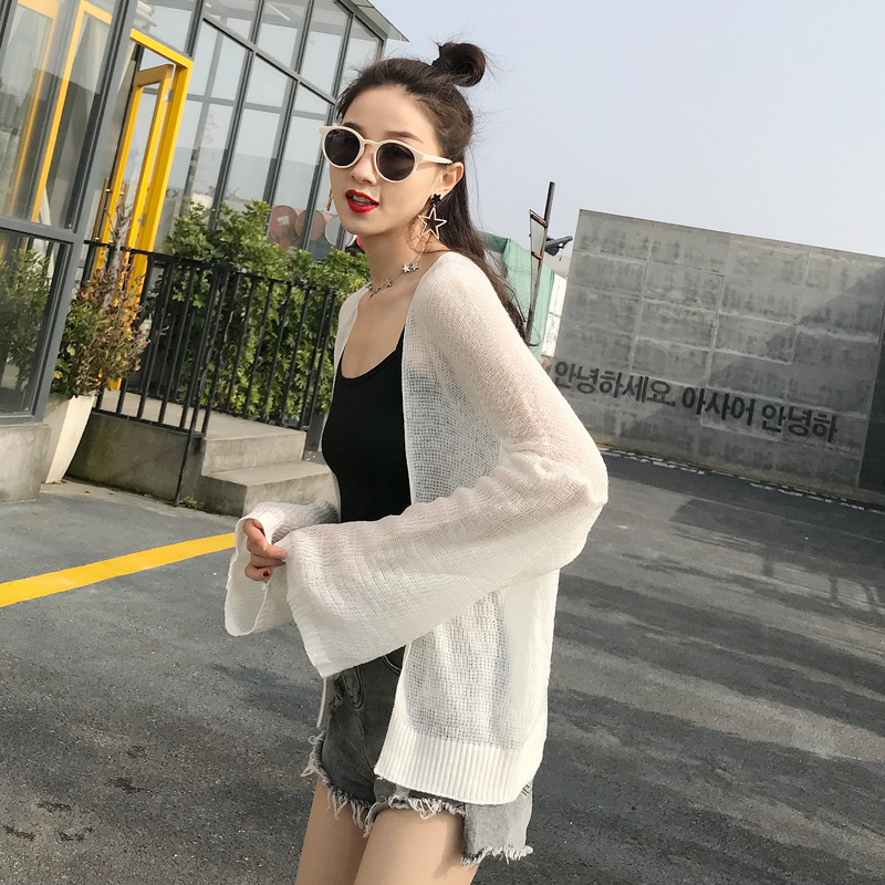 Áo Choàng Cardigan Len Dệt Kim Mùa Hè Loại Tốt