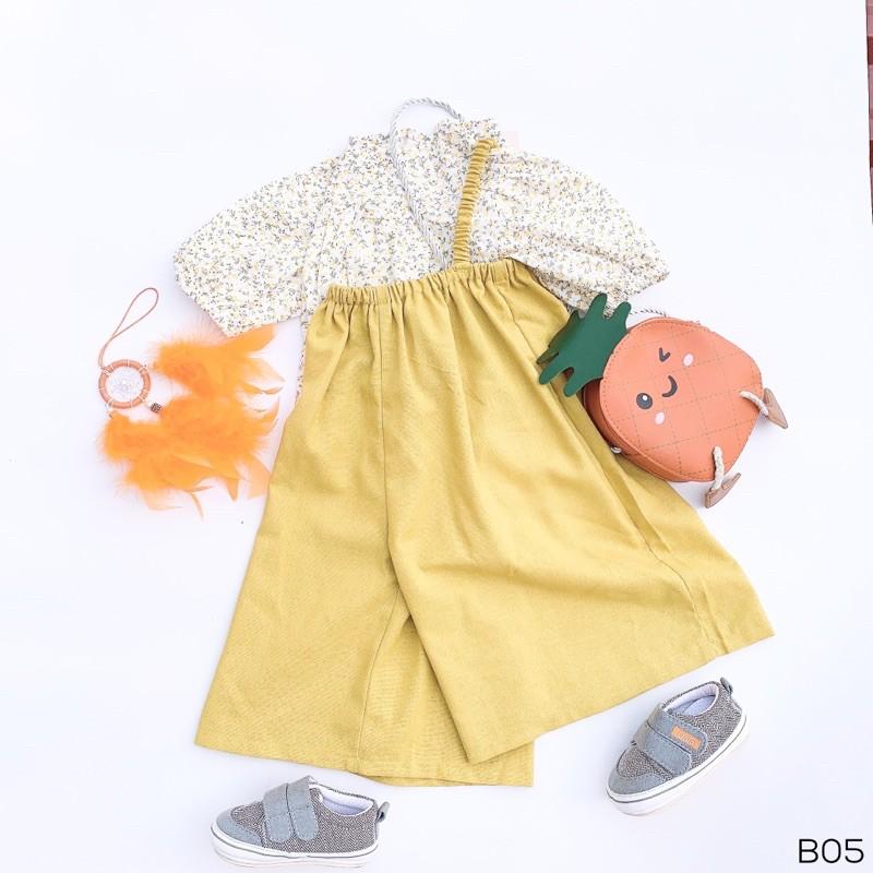 Yếm Cho Bé Gái   Quần ống rộng 2 dây bo chun- Phuongboutique