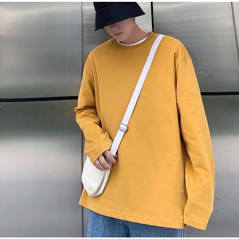 Áo thun tay dài trơn form rộng unisex - sweater basic