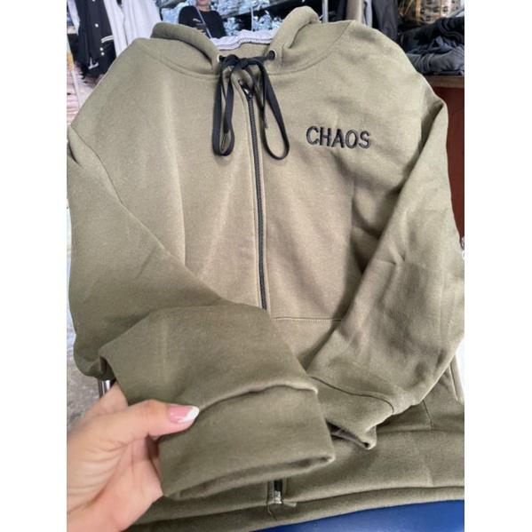 Áo khoác hoodie form rộng CHAO có zip kéo,nón to trùm đầu unisex nam nữ mẫu áo khoác hè mới