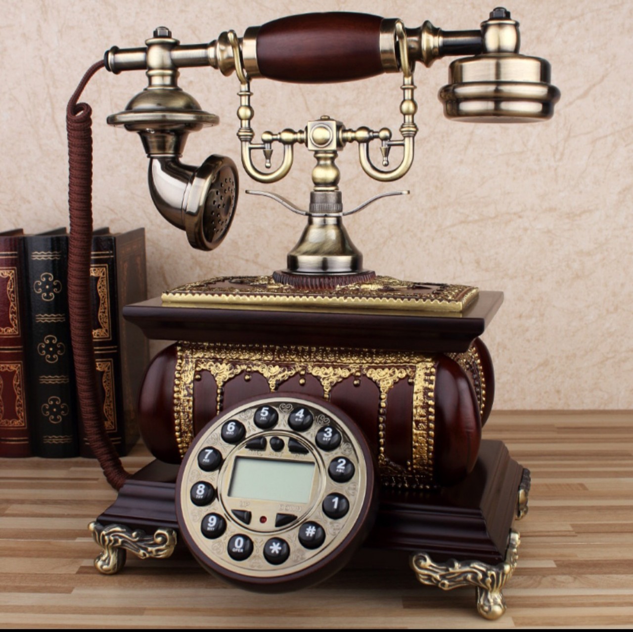 Điện thoại để bàn Tân cổ điển sang trọng - Decor trang trí để bàn phòng khách - Điện thoại để bàn