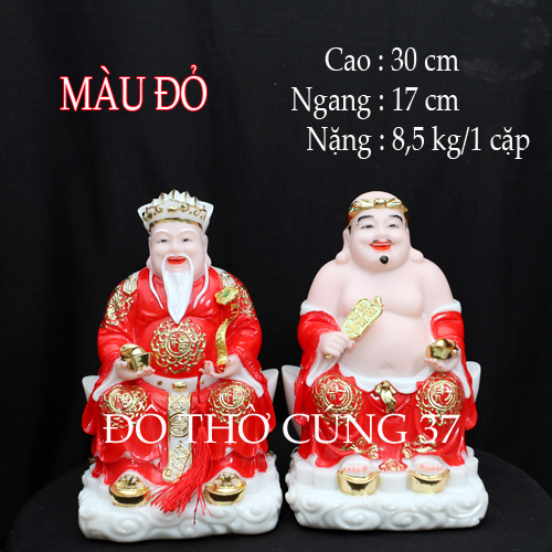 [ Cao 30 cm ] THẦN TÀI  THỔ ĐỊA  MÀU ĐỎ  - BỘT ĐÁ CAO CẤP - HÀNG NHẬP KHẨU