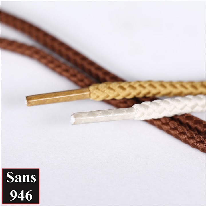 Dây giày boot tròn to 4.5mm Sans946 cotton dù đen nâu trắng be xám cột buộc giầy thể thao cao cổ bốt nam nữ shoe laces