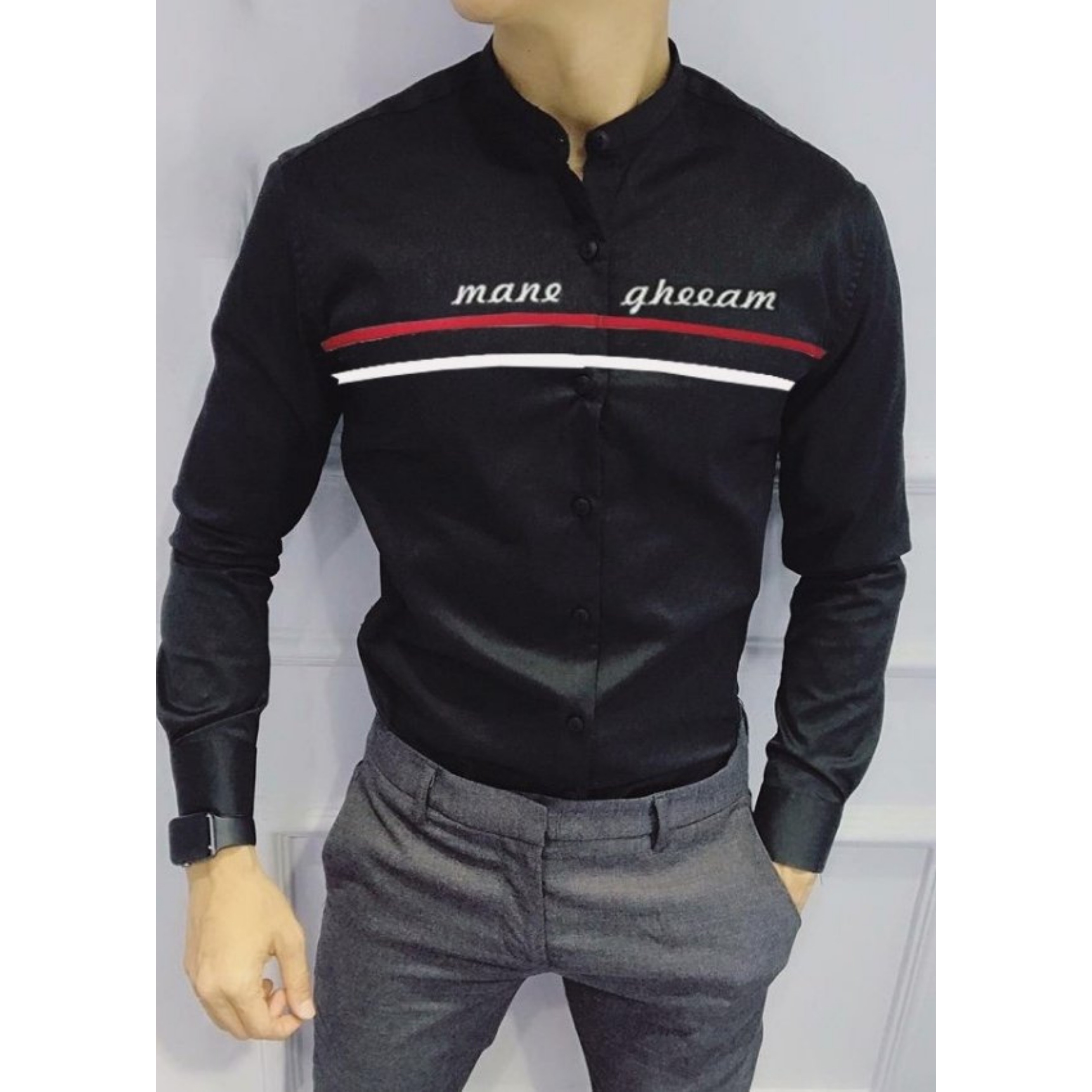 Áo Sơ Mi Nam Dài Tay Cổ Trụ Phối Viền Ngực JR922 Thiết Kế Trẻ Trung Lịch Lãm Và Sang Trọng