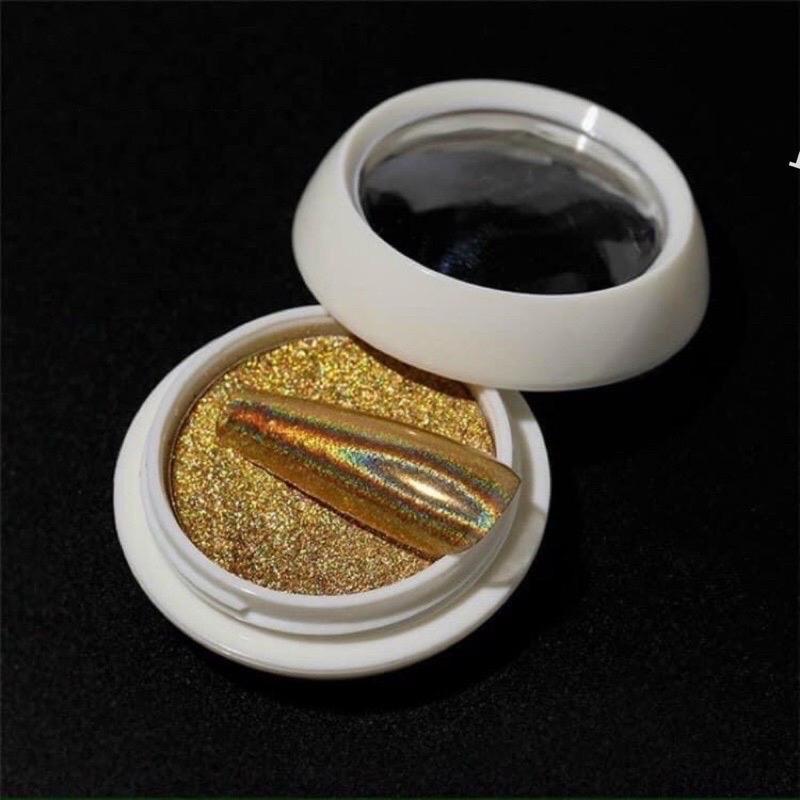 Tráng Gương Cầu Vồng Dạng Nén 2 Màu Vàng Bạc, Dung Tích 0.5g, Siêu Mịn, Bám Chặt Móng, Dễ Sử Dụng Cho Thợ Làm Nail Sơn Gel