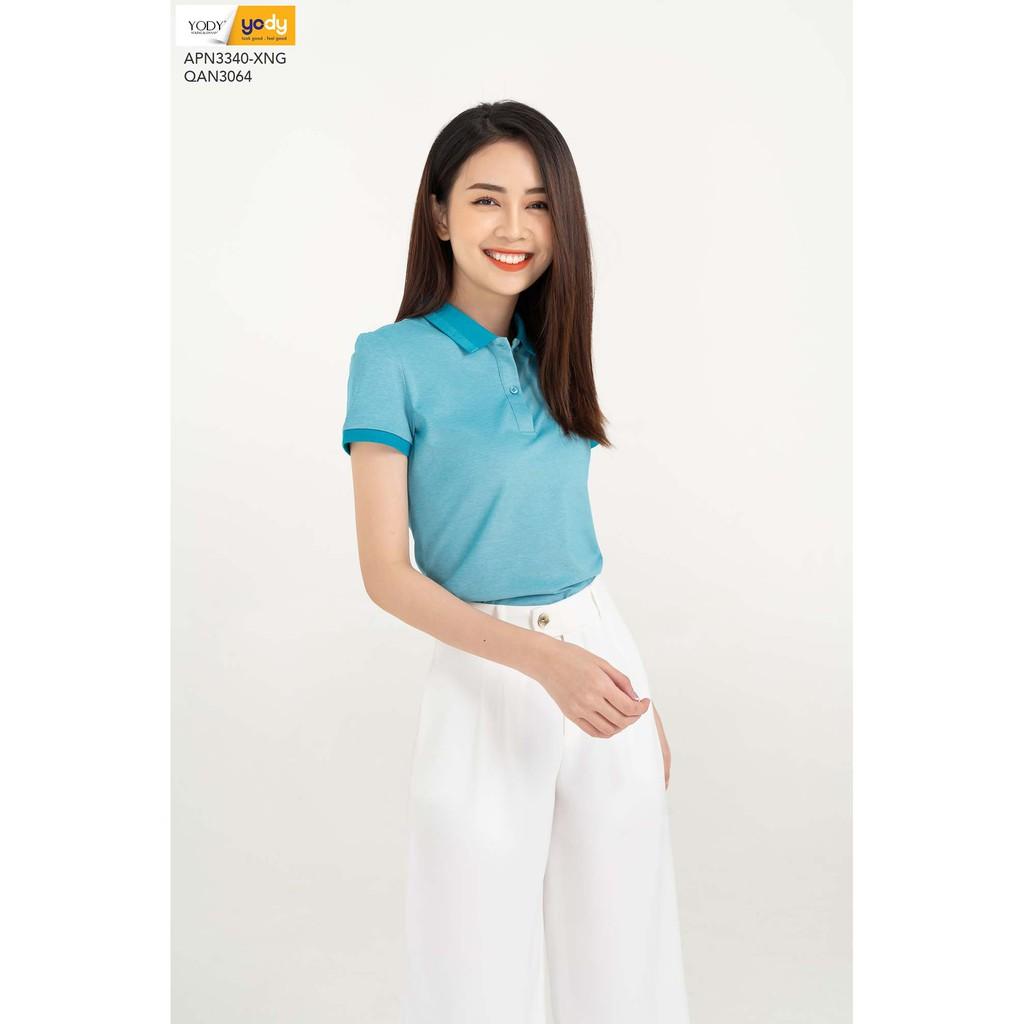 Áo Phông Polo Nữ YODY Tay Ngắn Phối Bo Chất Liệu Pique Mắt Chim Co Giãn Thoải Mái - APN3340
