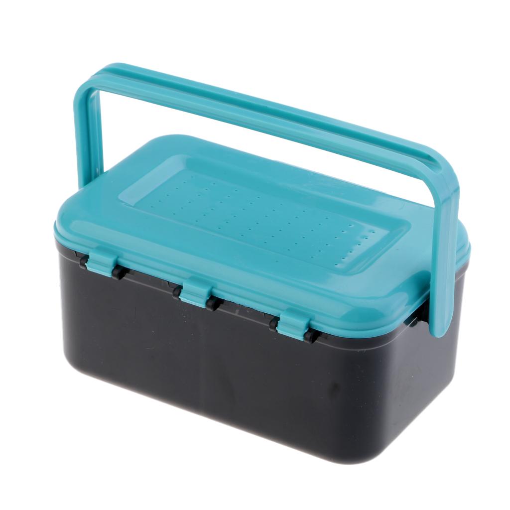 2xBreathable Fishing Tackle Box Earthworm Red Worm Lure Bait Waist Box Blue
