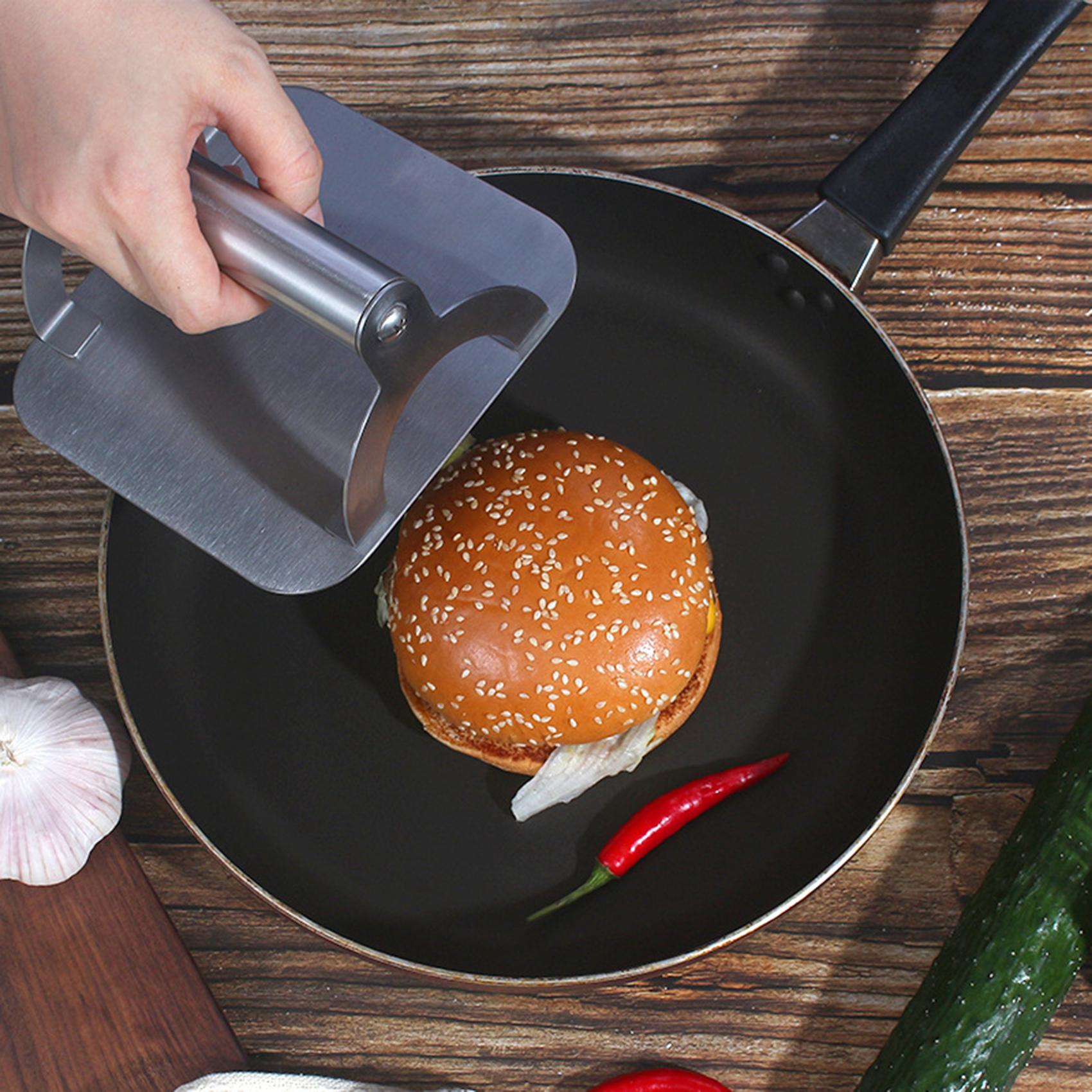 Non-stick Burger Press with Ergonomic Handle Food-grade Stainless Steel Burger Press Bacon Sausage BBQ Grill
