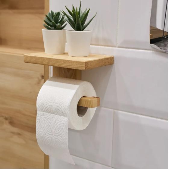 Giá kệ gỗ để giấy vệ sinh trang trí treo trường dùng cho nhà nghỉ khách sạn