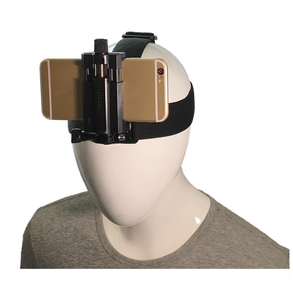 Cell Phone Head Mount Headband Mobile Phone Holder w/ Clip Universal Black