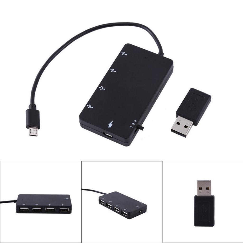 2x4 Port Micro USB OTG Hub Host Charging Cable Adapter Card Reader For Android