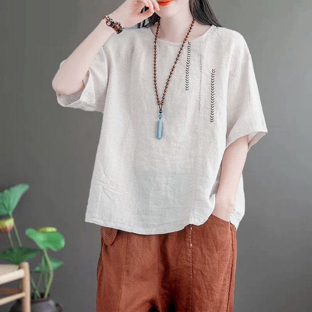 Áo kiểu nữ form rộng fullsize M đến 2XL, áo đũi nữ thêu hoa họa tiết dễ mix đồ Haint Boutique ALe17