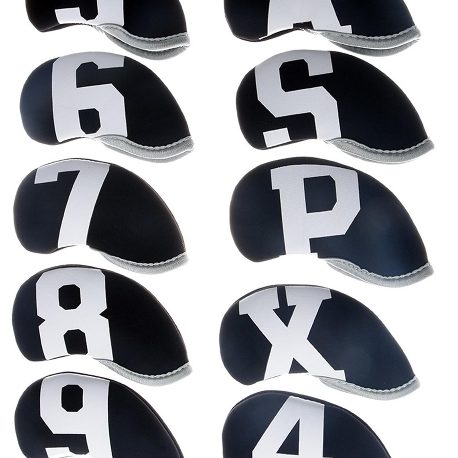 10pcs Set Golf Iron Club Head Cover Sports Accessories Wedges Covers with Number Ball Rod Head Protective Case