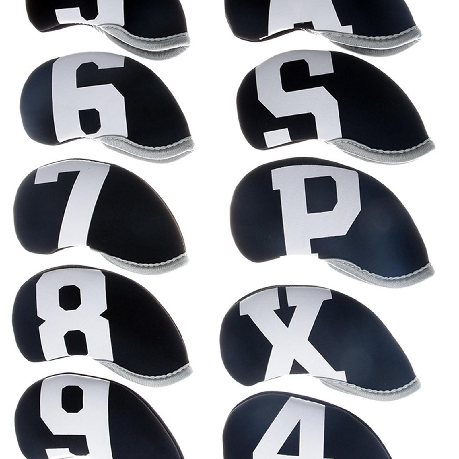 10x Neoprene Golf Iron Headcovers Anti Scratch Wedges Covers with Number Tag