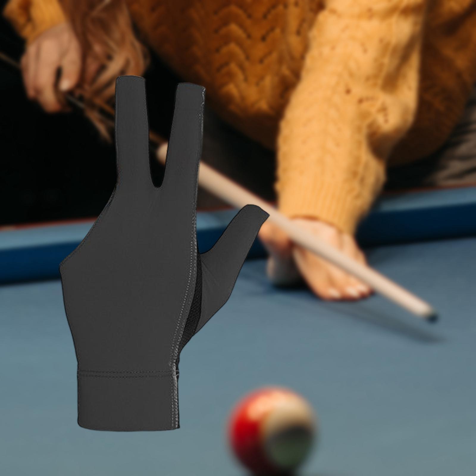 Anti Skid 3 Finger Billiards Gloves, Professional Elastic for Player Glove Snooker Cue Pool Glove