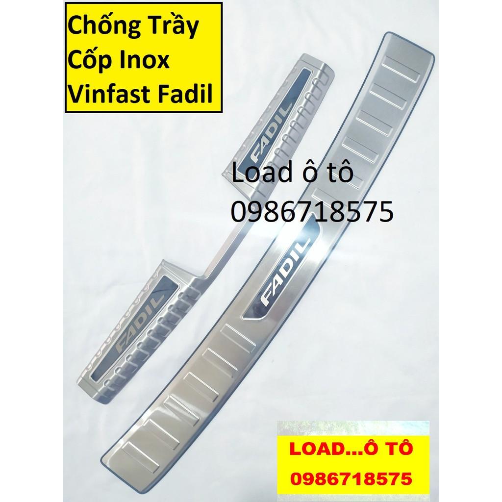 Chống Trầy Cốp Vinfast Fadil 2022-2019 Trong, Ngoài Hàng Inox Có gioăng cao su Ở Cốp Ngoài