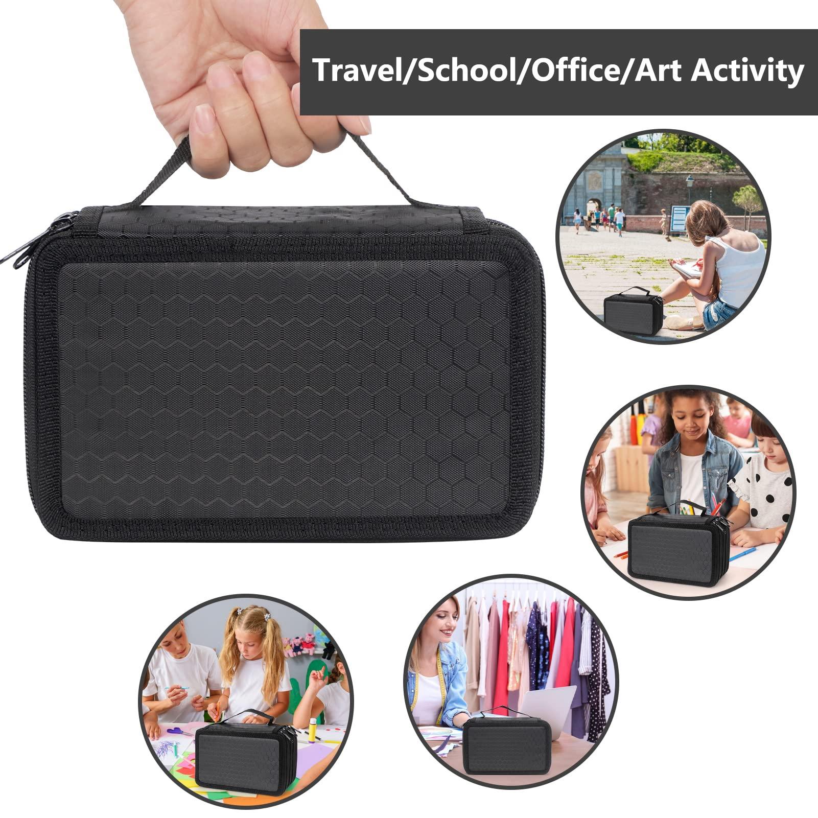 Vỏ bút chì lớn xxl với 4 ngăn, giá đỡ bút chì màu lớn với khóa kéo, túi bút chống nước cho du lịch văn phòng trường học, túi bút chì cho bút chì màu nước hoặc màu đen đánh dấu