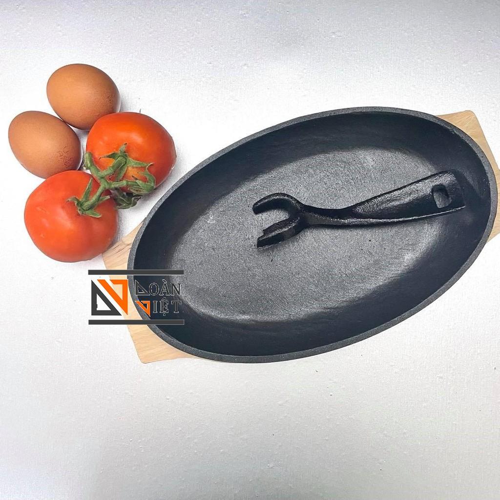 Chảo Gang BÒ NÉ - BÍT TẾT - HÌNH OVAL . Dĩa Chảo GANG CHỐNG DÍNH hình Oval