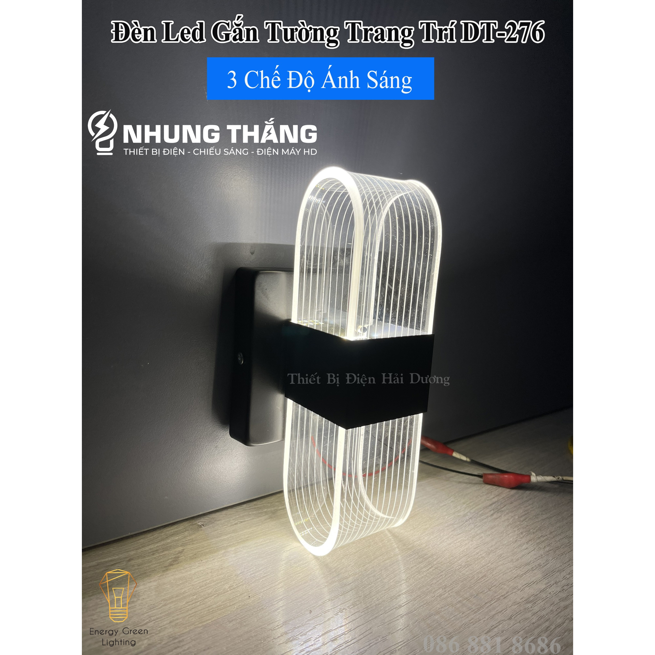 Đèn LED Gắn Tường DT-276 - Trang Trí Trong Nhà , Cầu Thang , Hành Lang - 3 Chế Độ Ánh Sáng - Tiết Kiệm Điện Năng