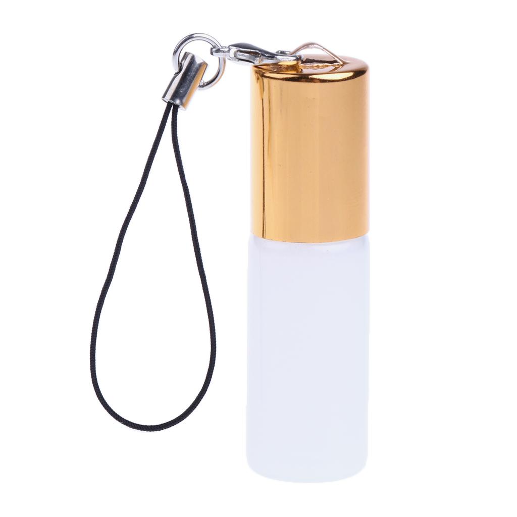 24 Pieces Refillable Glass Roller Essential Oil Bottles Pendant 5ml Gold