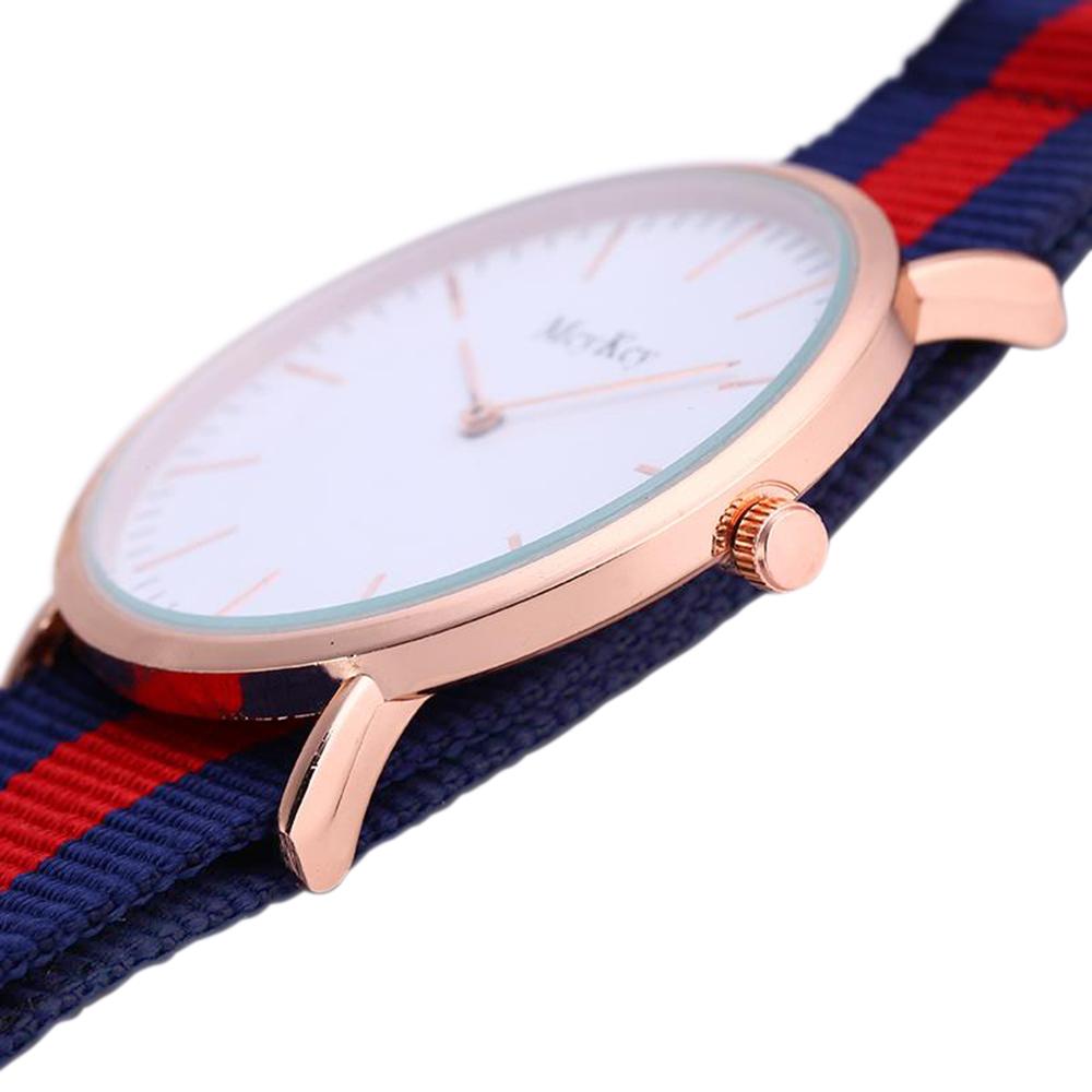 Đồng hồ đeo tay Nam nữ Quartz Geneva Canvas Band Watch