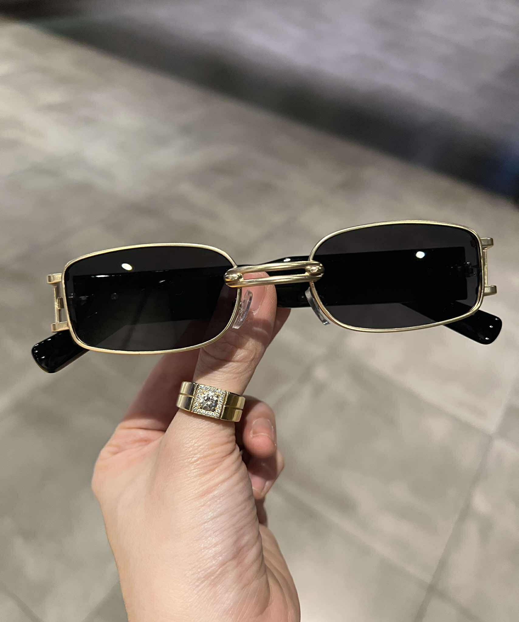 Kính râm unisex Mắt vuông nhỏ mini chống nắng, chống lóa thời trang Hàn Quốc cao cấp