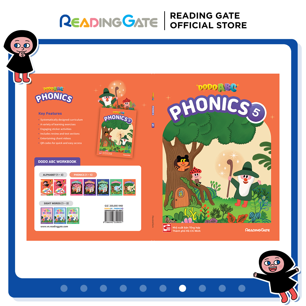 Sách DODO ABC WORKBOOK - PHONICS 5 READING GATE Cho Bé Từ 5 Đến 8 Học Ngữ Âm, Đánh Vần Tiếng Anh