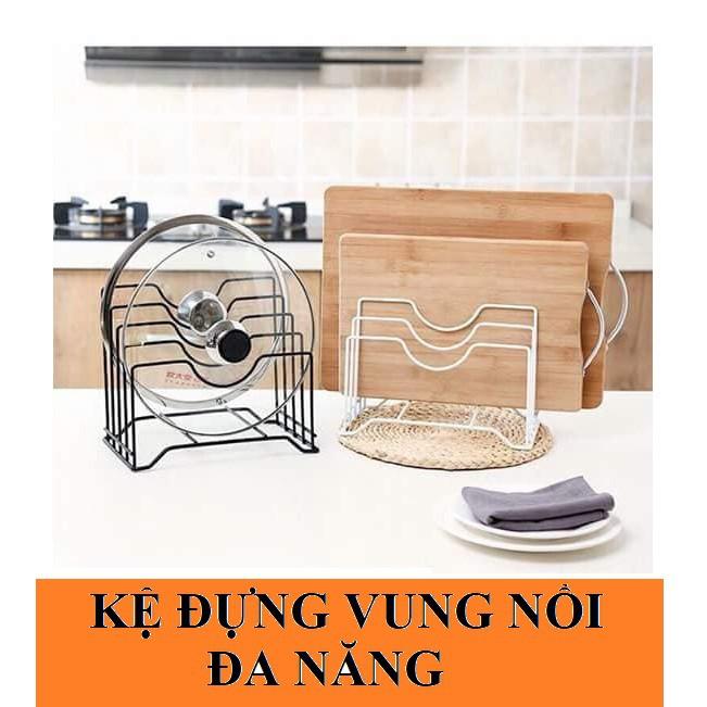 KỆ GÁC VUNG NỒI XOONG CHẢO DAO THỚT 4 NGĂN